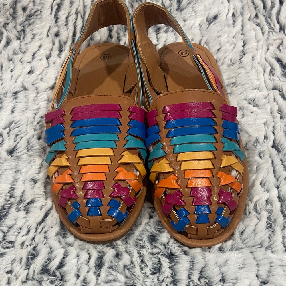 Vibrant Multicolor Woven Sandals